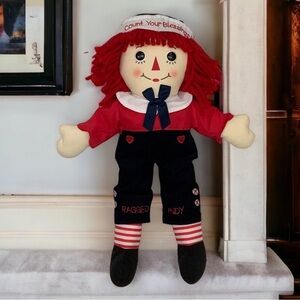 Raggedy Andy Count Your Blessings Embroidered Plush Retro Rag Doll Doll 17 Inch